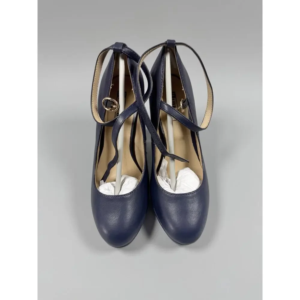 IDIFU Women’s Tracy Platform High Heel Pumps Blue/Navy Size 5.5 - Picture 2 of 7